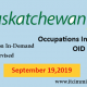 Saskatchewan Occupation In-Demand September 2019 Revised immigrate to Canada