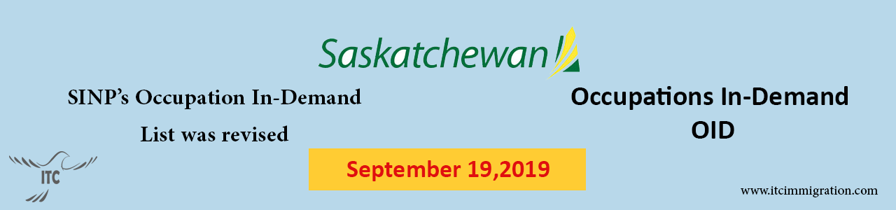 Saskatchewan Occupation In-Demand September 2019 Revised immigrate to Canada