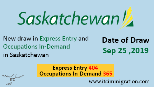 Saskatchewan Express Entry 25 Sep 2019 immigrate to Canada