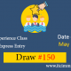 Canadian Experience Class Draw 150 immigrate to Canada