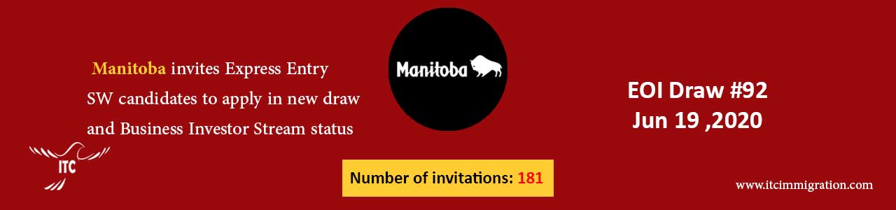 Manitoba Express Entry & Business Investor Stream 19 Jun 2020 immigrate to Canada Manitoba Business Investor Stream