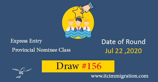 Express Entry Provincial Nominee Draw 156 immigrate to Canada