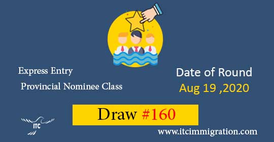 Express Entry Provincial Nominee Draw 160 immigrate to Canada