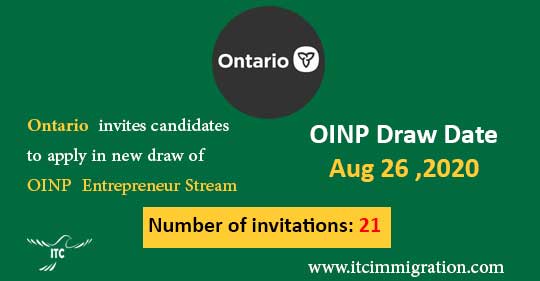 Ontarion Entrepreneur Stream 26 Aug 2020 immigrate to Canada