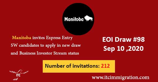 Manitoba Express Entry & Business Investor Stream 10 Sep 2020 immigrate to canada