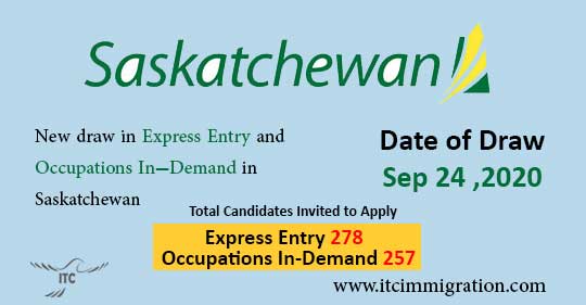 Saskatchewan Express Entry 24 Sep 2020 immigrate to Canada Saskatchewan Occupation In-Demand 24 Sep 2020
