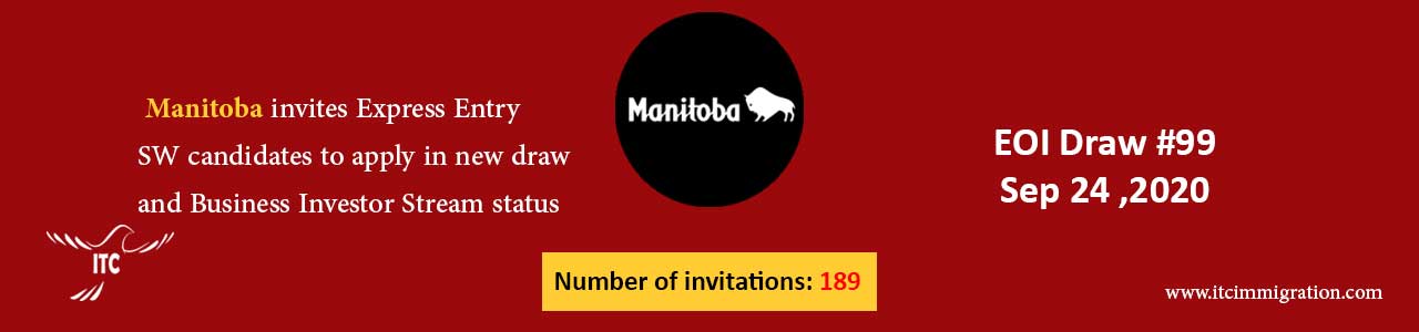 Manitoba Express Entry & Business Investor Stream 24 Sep 2020 immigrate to canada