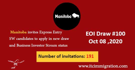Manitoba Express Entry & Business Investor Stream 8 Oct 2020 immigrate to Canada