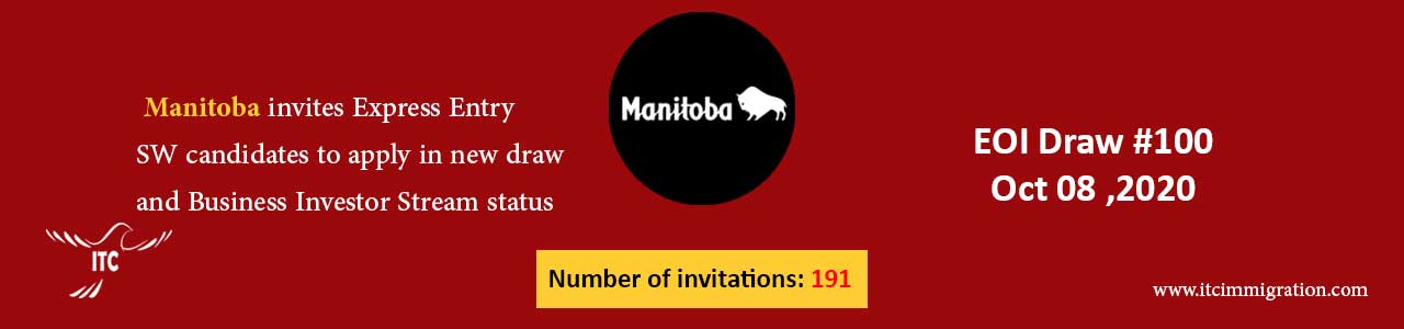 Manitoba Express Entry & Business Investor Stream 8 Oct 2020 immigrate to Canada