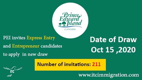 Prince Edward Island EOI draw 15-Oct-2020 immigrate to canada PEI Business Work Permit Entrepreneur PEI Business Work Permit Entrepreneur