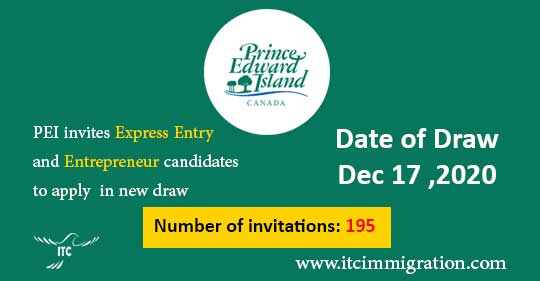 Prince Edward Island EOI draw 17-Dec-2020 immigrate to Canada PEI Labour & Express Entry PEI Business Work Permit Entrepreneur