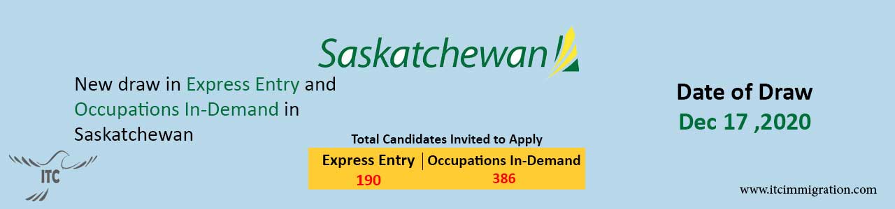 Saskatchewan Express Entry 17 Dec 2020 immigrate to Canada Saskatchewan Occupation In-Demand 17 Dec 2020