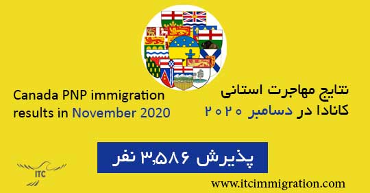 نتایج مهاجرت استانی کانادا در دسامبر 2020