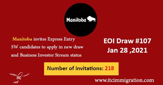 Manitoba Express Entry & Business Investor Stream 28 Jan 2021
