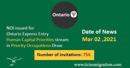 Ontario Human Capital Priorities 2 Mar 2021 Priority Occupations Draw