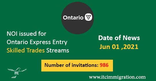 Ontario Express Entry 1 Jun 2021