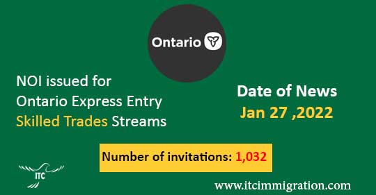 Ontario Express Entry 27 Jan 2022 Skilled Trades Program
