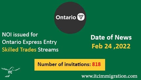 Ontario PNP Express Entry 24 Feb 2022 Skilled Trades