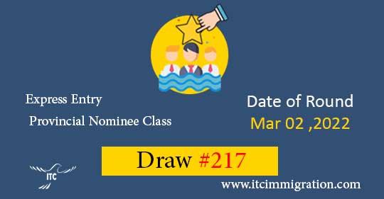 Express Entry Provincial Nominee Draw 217