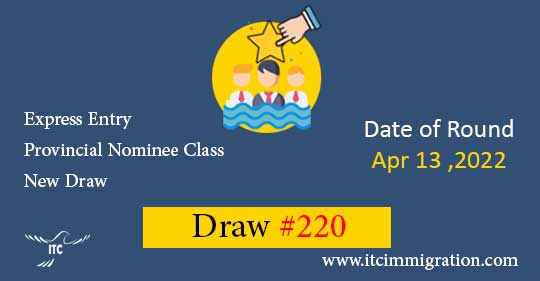 Express Entry Provincial Nominee Draw 220