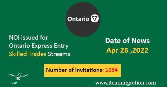 Ontario Express Entry 26 Apr 2022