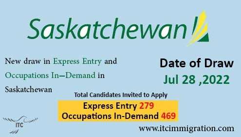 Saskatchewan Express Entry 28 Jul 2022