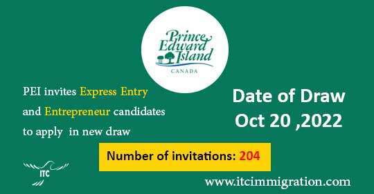 Prince Edward Island EOI draw 20 Oct 022