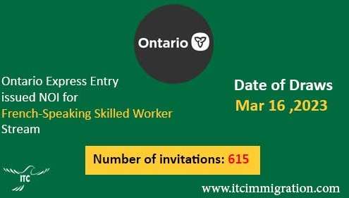 Ontario Express Entry 16 Mar 2023