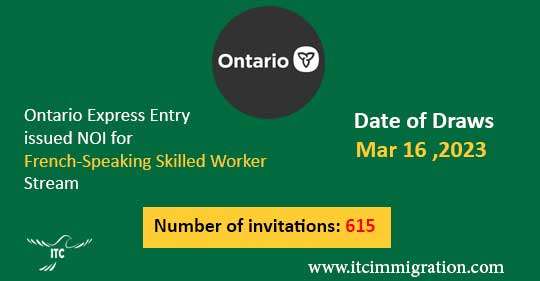 Ontario Express Entry 16 Mar 2023