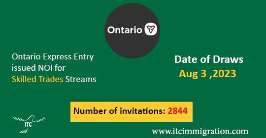 Ontario Express Entry 3 Aug 2023