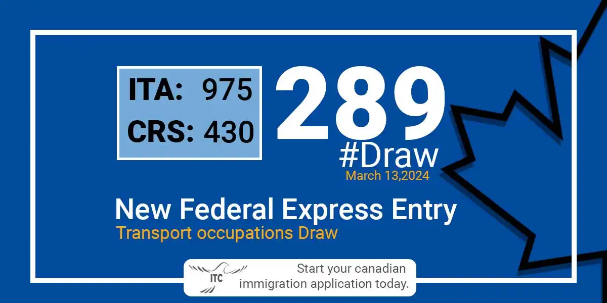 Federal Express Entry Category-based Draw 289