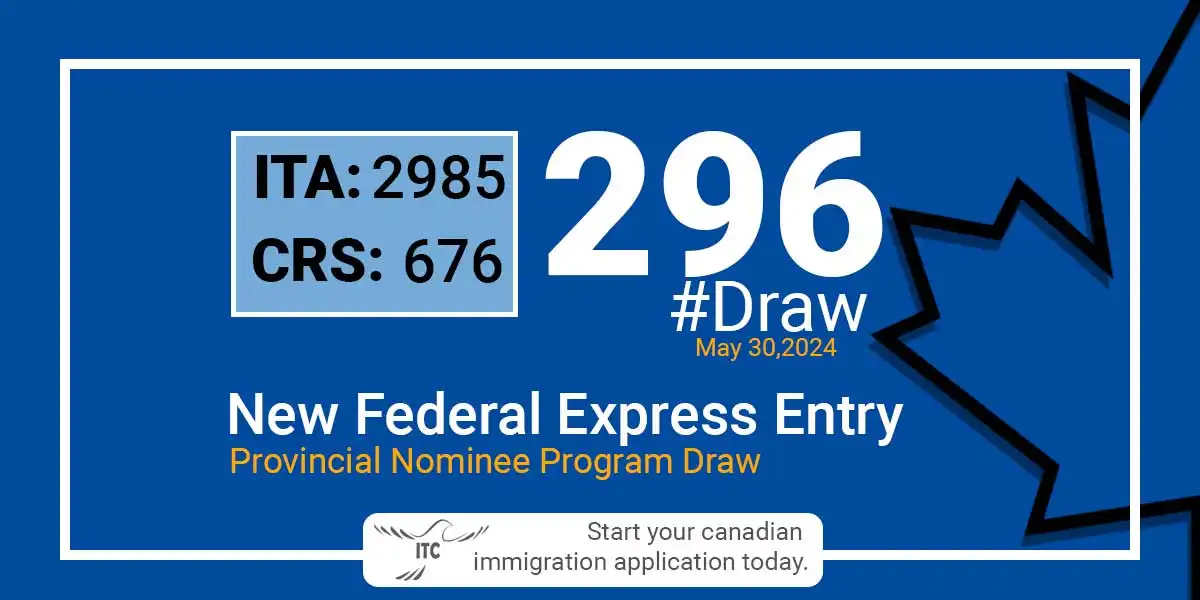 Latest Express Entry Draw Results 2024 Minimum CRS and ITA for Draw 296