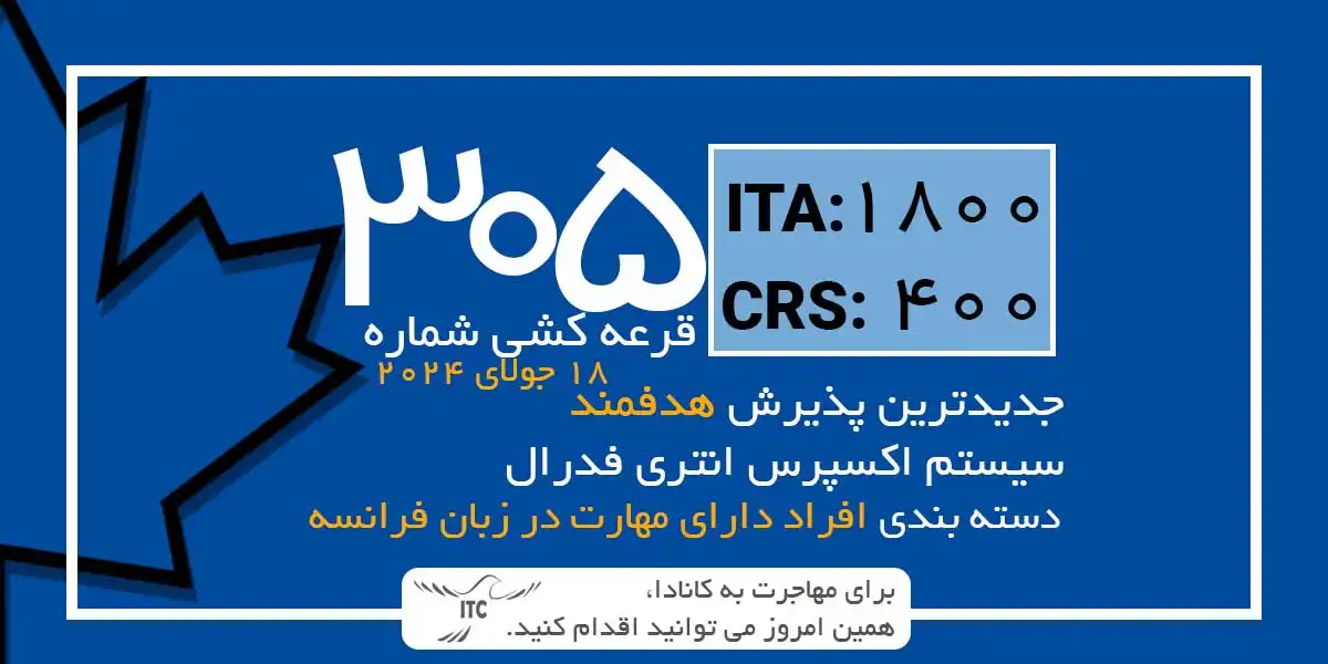 آخرین و جدیدترین نتایج قرعه‌کشی هدفمند اکسپرس انتری 2024 | امتیاز CRS دراو 305