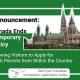 Important News: Work Permits for Visitors in Canada Suspended