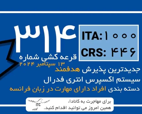 آخرین و جدیدترین نتایج قرعه‌کشی هدفمند اکسپرس انتری 2024 | امتیاز CRS دراو 314