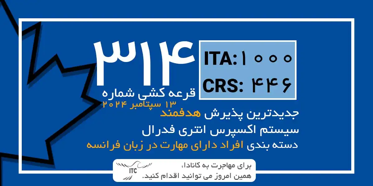 آخرین و جدیدترین نتایج قرعه‌کشی هدفمند اکسپرس انتری 2024 | امتیاز CRS دراو 314