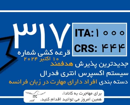 آخرین و جدیدترین نتایج قرعه‌کشی هدفمند اکسپرس انتری 2024 | امتیاز CRS دراو 317