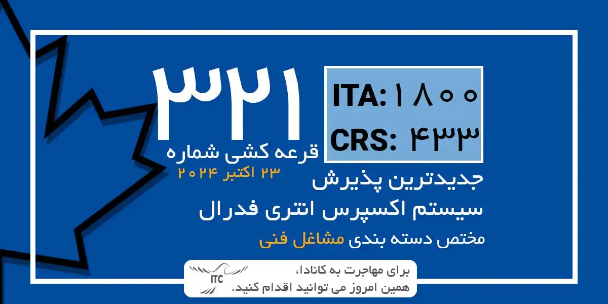 آخرین و جدیدترین نتایج قرعه‌کشی دسته بندی اکسپرس انتری 2024 | امتیاز CRS دراو 321